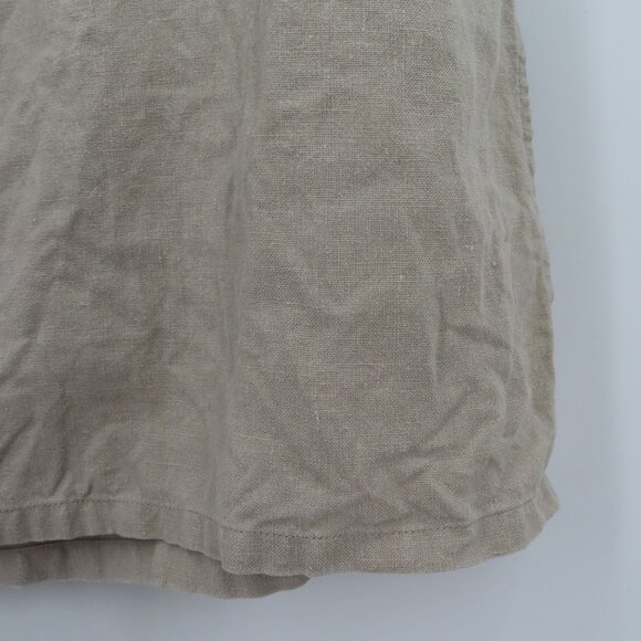 Outfit JPR Womens Large Solid Beige Pure Linen Skirt Drawstring Waist Lagenlook - Picture 6 of 15